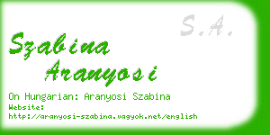 szabina aranyosi business card